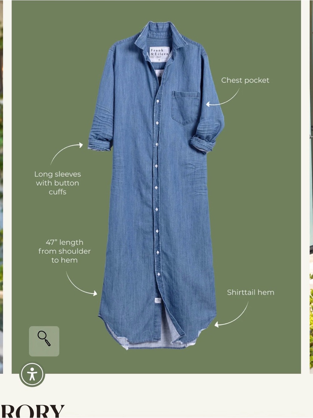 Frank & Eileen Rory Maxi Denim Shirt Dress XL